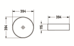 POSEIDON PA3911 Ultra Slim Above Counter Basins 394*394*115mm Gloss White