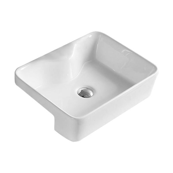 POSEIDON PSR4837NTH SEMI RECESS BASIN 480*370*130MM GLOSS WHITE