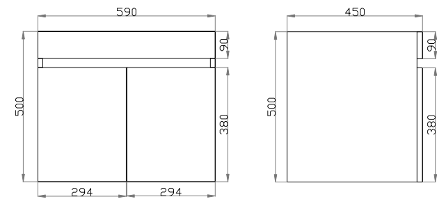 Buy POSEIDON B64W-WO BERGE MDF WALL HUNG VANITY 590*500*450MM WHITE OAK ...