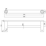 NORICO AR52 ESPERIA DOUBLE TOWEL RAIL 600MM CHROME AND COLOURED