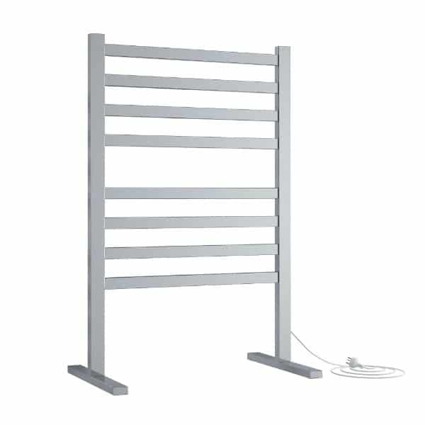 THERMOGROUP FS55E STRAIGHT FLAT FREE-STANDING HEATED TOWEL RAIL POLISHED STAINLESS STEEL