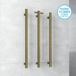 THERMOGROUP VS900HAB ROUND VERTICAL SINGLE HEATED TOWEL RAIL ANTIQUE BRASS