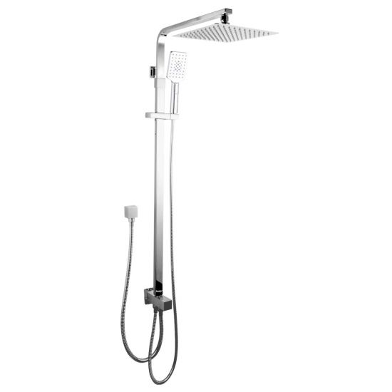 AQUAPERLA CH2125.SH.N+CH0002.SH+CH-S8.HHS SQUARE SHOWER STATION TOP/BOTTOM WATER INLET CHROME
