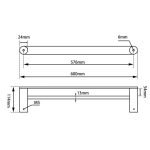 AQUAPERLA 6502.TR RUSHY DOUBLE TOWEL RAIL 600MM CHROME AND COLOURED