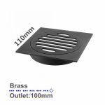 AQUAPERLA OX004.FD 110x110MM SQUARE BRASS FLOOR WASTE SHOWER GRATE DRAIN OUTLET 100MM BLACK