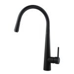 AQUAPERLA OX1021.KM ROUND PULL OUT KITCHEN SINK MIXER BLACK