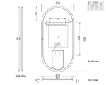 INSPIRE LED-OV9045 OVAL LED MIRROR NOOSA 900 FRAMELESS