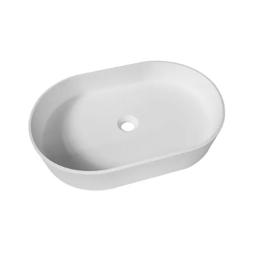 INSPIRE SSB5838 NOOSA SOLID SURFACE OVAL ABOVE COUNTER BASIN MATTE WHITE