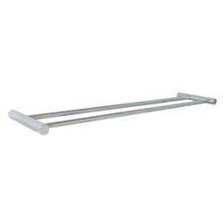 LAWSON SERIES770MM DOUBLE TOWEL BAR - ROUND MOUNTING POLISHED STAINLESS STEEL METLAM ML6018PSS