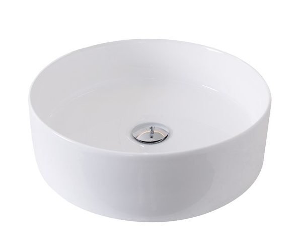 ROUND ABOVE COUNTER BASIN ROBBIE GLOSS WHITE TOPCROB400GW ADP