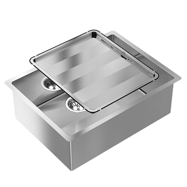 ABEY CR540 PIAZZA 540 SINGLE SQUARE BOWL STAINLESS STEEL SINK CHROME