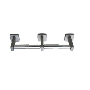DOUBLE TOILET ROLL HOLDER POLISHED STAINLESS STEEL METLAM ML256B