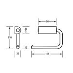 SINGLE TOILET ROLL HOLDER SATIN STAINLESS STEEL METLAM ML4135