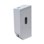 DOUBLE TOILET ROLL DISPENSER LOCKABLE WHITE POWDER COAT METLAM ML832W