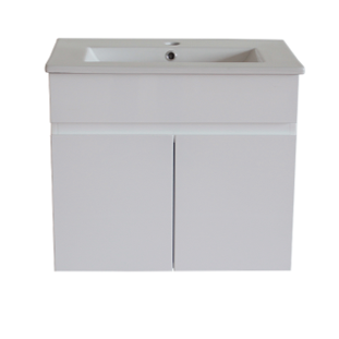 POSEIDON M73WH STANDARD SLIM MDF WALL HUNG VANITY 750*500*360MM CABINET ONLY GLOSS WHITE