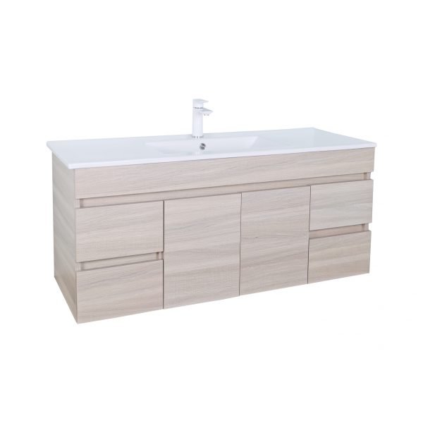 POSEIDON EV154WH-OAK EVIE PVC WALL HUNG VANITY 1500*555*460MM CABINET ONLY OAK