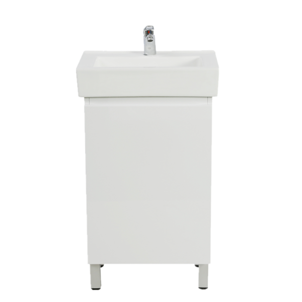 POSEIDON M53LG-CT SLIM PDF FLOOR STANDING VANITY 500*850*325MM CABINET WITH CERAMIC TOP GLOSS WHITE