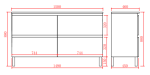 4 Drawers for Double Bowl 1200*460*840mm