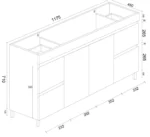 UNICASA BIP-120L-GW BIANCA FREESTANDING PVC VANITY 1200MM GLOSS WHITE