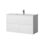 POSEIDON RIVA1200W RIVA WALL HUNG VANITY FOUR DRAWERS GLOSS WHITE