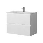 POSEIDON RIVA900W RIVA WALL HUNG VANITY DOUBLE DRAWERS GLOSS WHITE