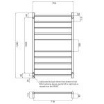 RADIANT RTR04 ROUND HEATED LADDER TOWEL RAIL 750X1200MM COLOURED