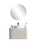 UNICASA ROM-600-MW ROME FLUTED CURVE WALL HUNG VANITY 600MM MATTE WHITE