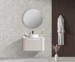 UNICASA ROM-600-MW ROME FLUTED CURVE WALL HUNG VANITY 600MM MATTE WHITE