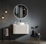 UNICASA ROM-600-MW ROME FLUTED CURVE WALL HUNG VANITY 600MM MATTE WHITE