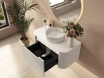 UNICASA ROM-750-MW ROME FLUTED CURVE WALL HUNG VANITY 750MM MATTE WHITE