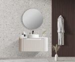 UNICASA ROM-900-MW ROME FLUTED CURVE WALL HUNG VANITY 900MM MATTE WHITE