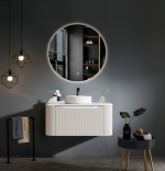 UNICASA ROM-900-MW ROME FLUTED CURVE WALL HUNG VANITY 900MM MATTE WHITE