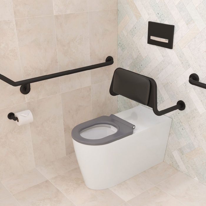 FIENZA K016G ISABELLA CARE WALL FACED TOILET SUITE GLOSS WHITE WITH GREY SEAT
