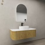 POSEIDON KC125W BRONTE CURVED WALL HUNG VANITY CABINET ONLY