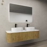 POSEIDON KC155W BRONTE CURVED WALL HUNG VANITY CABINET ONLY