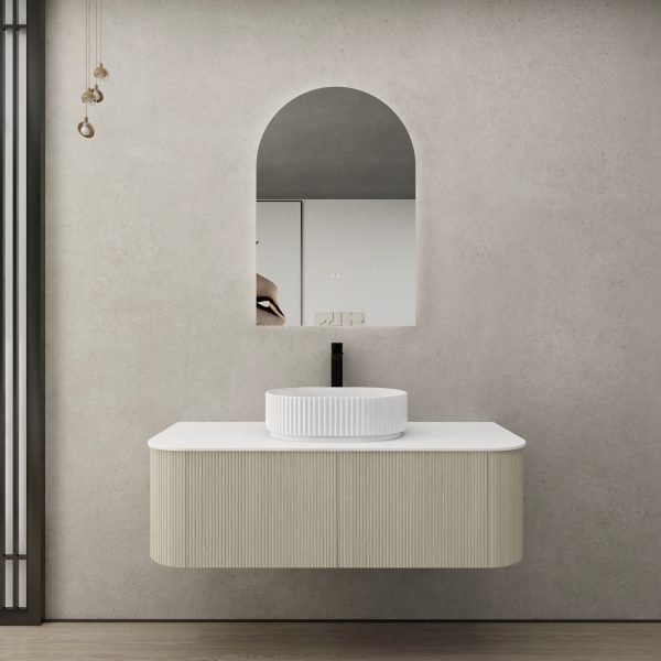 POSEIDON KC125W BRONTE CURVED WALL HUNG VANITY CABINET ONLY