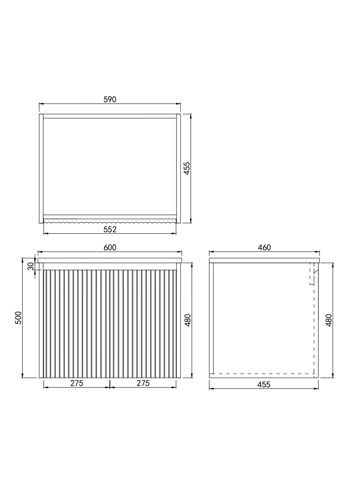 POSEIDON CB64W BRINDABELLA WALL HUNG VANITY 600MM CABINET ONLY