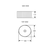 UNICASA CO-36 CORA ROUND ABOVE COUNTER FLUTED BASIN