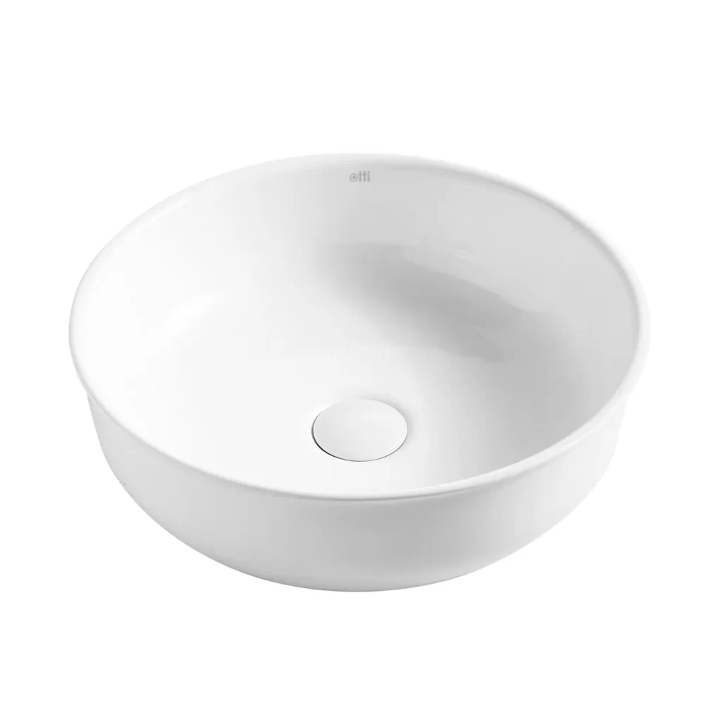 OTTI OT3636 BRONTE ROUND ABOVE COUNTER BASIN GLOSS WHITE