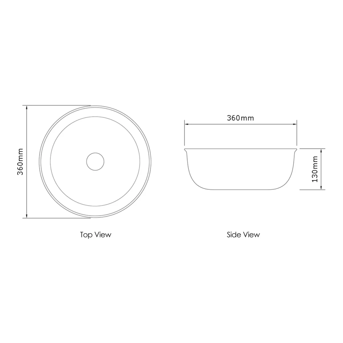 OTTI OT3636MW BRONTE ROUND ABOVE COUNTER BASIN MATTE WHITE