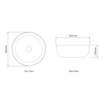 OTTI OT3636 BRONTE ROUND ABOVE COUNTER BASIN GLOSS WHITE