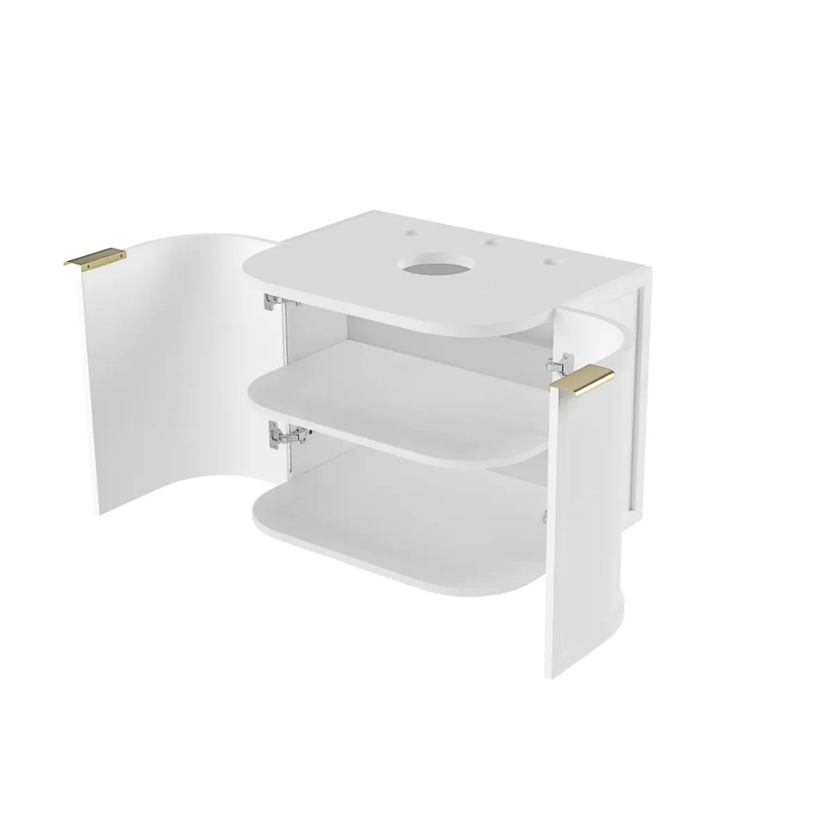 OTTI BOH600W HAMPSHIRE CURVE WALL HUNG VANITY 600 CABINET ONLY SATIN WHITE