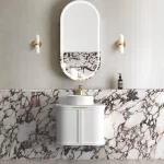 OTTI BOH600W HAMPSHIRE CURVE WALL HUNG VANITY 600 CABINET ONLY SATIN WHITE