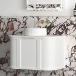 OTTI BOH750W HAMPSHIRE CURVE WALL HUNG VANITY 750 CABINET ONLY SATIN WHITE