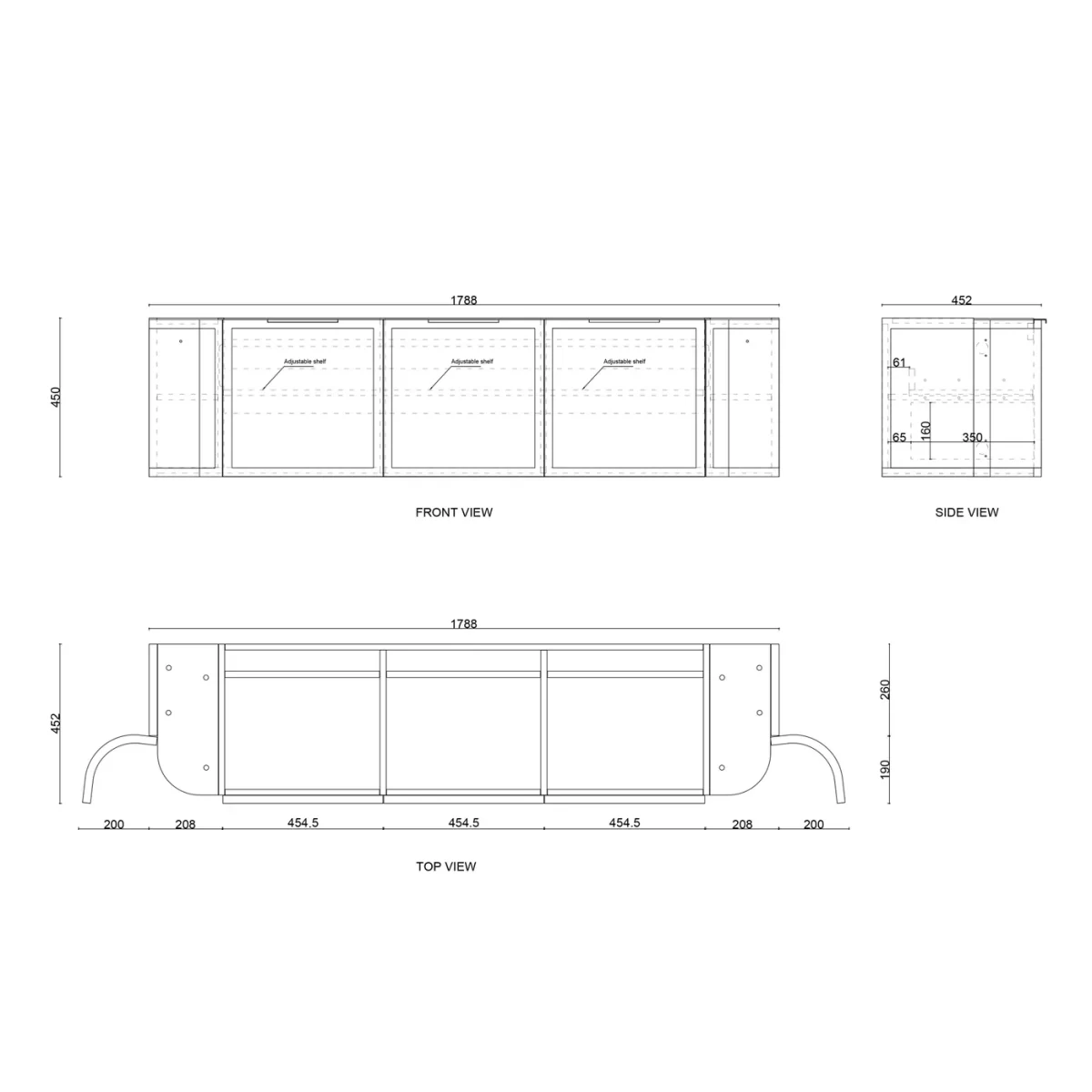 OTTI BOH1800W HAMPSHIRE CURVE WALL HUNG VANITY 1800 CABINET ONLY SATIN WHITE