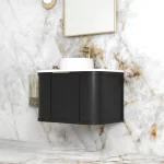 OTTI BOH750B HAMPSHIRE CURVE WALL HUNG VANITY 750 CABINET ONLY SATIN BLACK