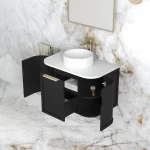 OTTI BOH750B HAMPSHIRE CURVE WALL HUNG VANITY 750 CABINET ONLY SATIN BLACK