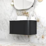 OTTI BOH900B HAMPSHIRE CURVE WALL HUNG VANITY 900 CABINET ONLY SATIN BLACK