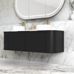 OTTI BOH1500B HAMPSHIRE CURVE WALL HUNG VANITY 1500 CABINET ONLY SATIN BLACK