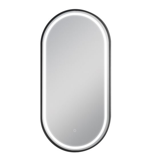 AQUAPERLA LM-MBK-LO50100 OVAL NON-LUMINOUS FRAMED MIRROR 500X1000MM MATTE BLACK